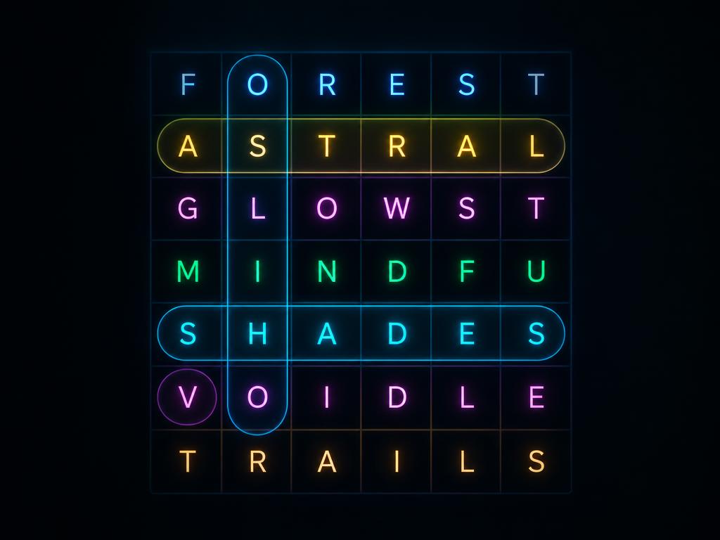 Grade de letras neon do protótipo Fragmento 01